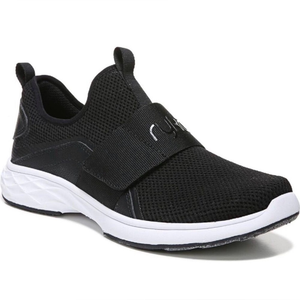 Ryka Womens Lively Black Slip On Performance Running Shoes Sneakers NWT | 9 W